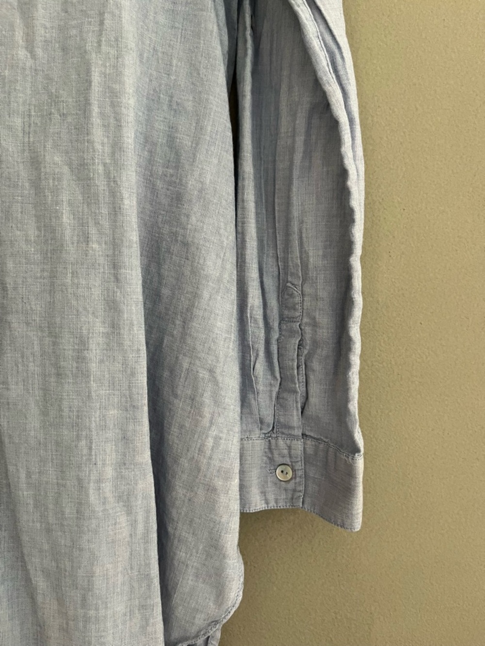 beachlunchlounge Light Blue Casual Button Down Shirt Long Coastal 100% Cotton - Picture 4 of 11